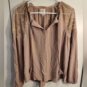 Knox Rose Womans XL Dusty Rose Long Sleeve Top